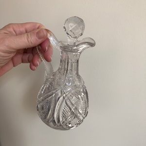 ANTIQUE CUT GLASS CRUET with STOPPER
